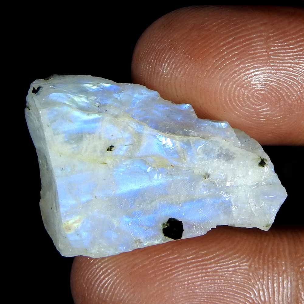 34.30Cts100%Natural Blue Rainbow Moonstone Rough Cabochon Gemstone