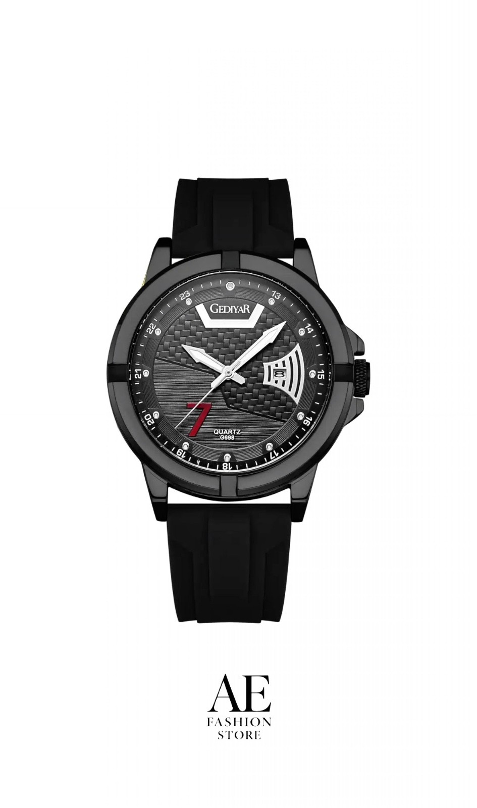 Men Quartz Watch Silicone Strap Waterproof Casual Sport Wrist Watch
