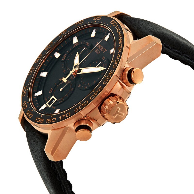 Tissot SuperSport 45.5mm Black Dial Rose Gold Case Chrono #T125.617.36.051.00