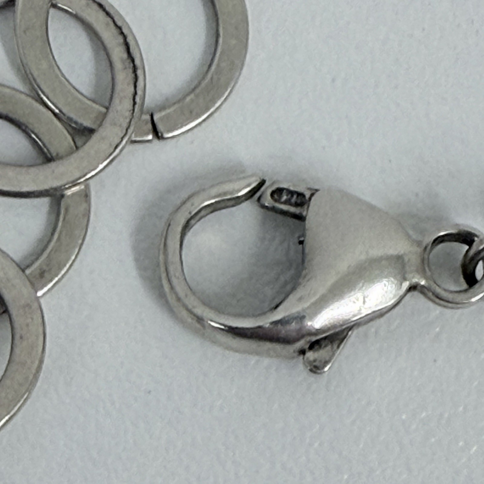 Sterling Circle Round Chain Links Necklace Hallmarked 45 Grams 42 1/2″ Long