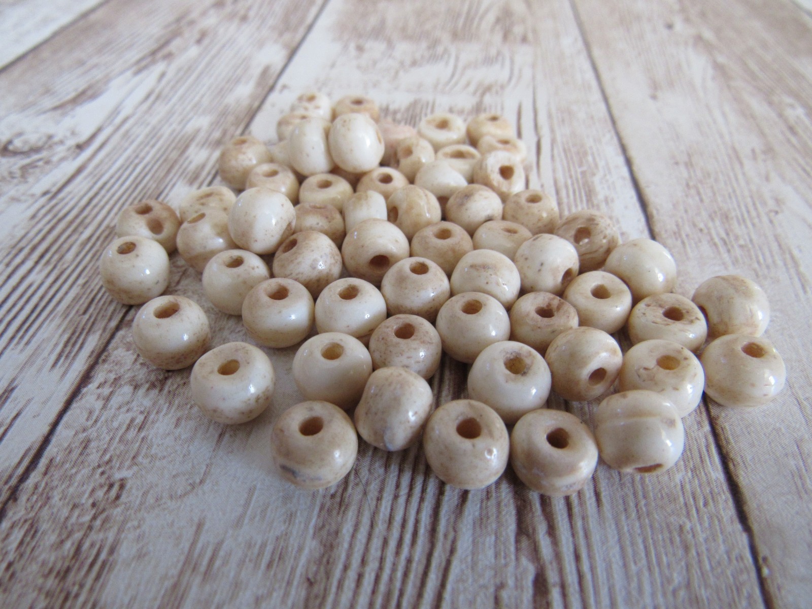 Buffalo Bone Round Beads Off White 6mm 8mm 10mm Jewelry Crafts 1 strand
