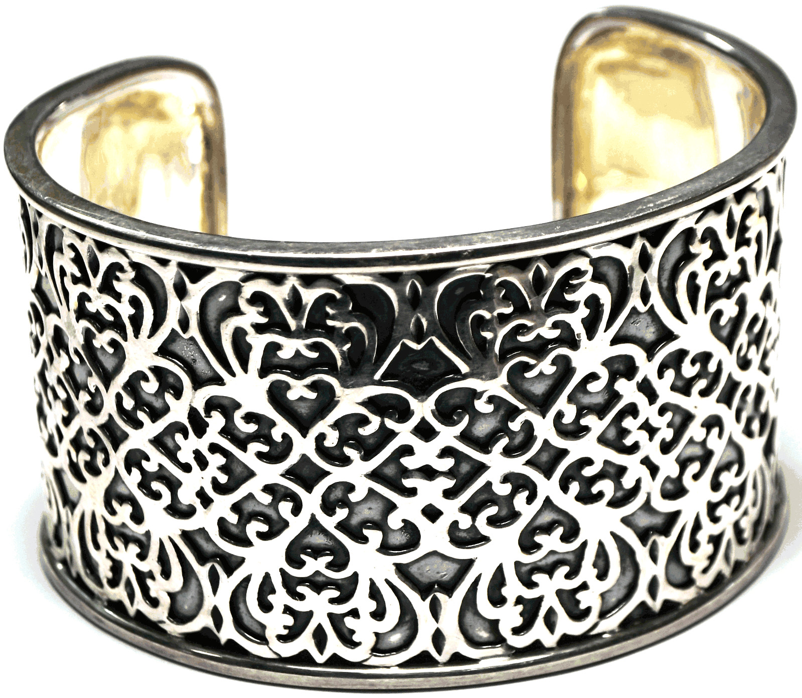 Sterling Silpada Wide Intricate Cuff Bracelet B1697 Filigree 41mm 7″ Wrist