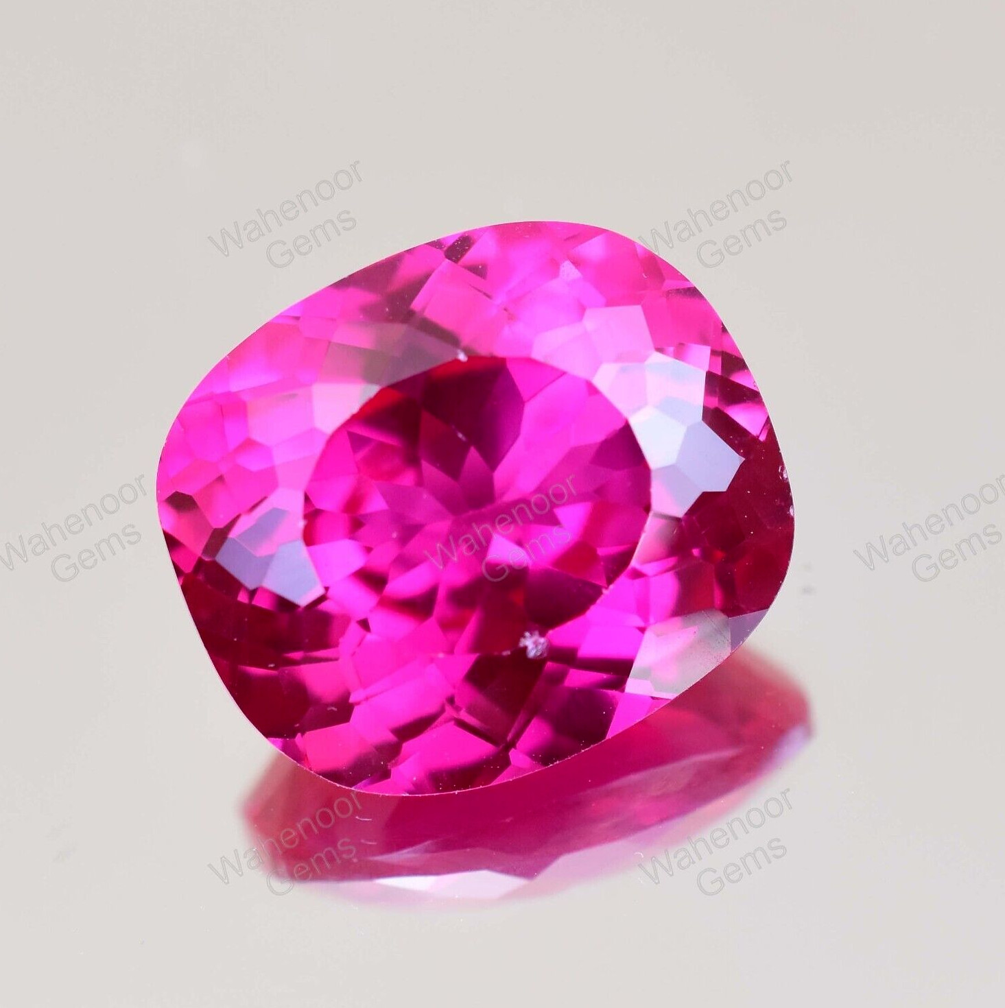 Natural Rose Red Ruby 28.75 Ct Cushion CERTIFIED Rare Loose Gemstone