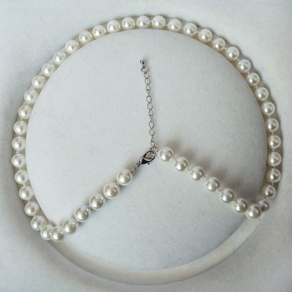 Fashion Natural 8mm Akoya Cultured Shell Pearl Necklace 18″ (10 Colors)
