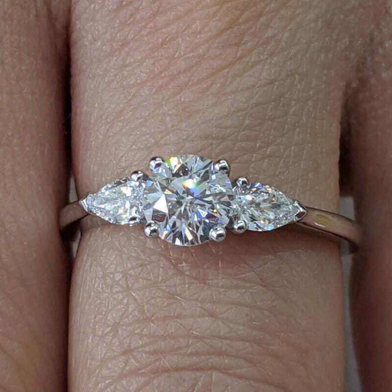 Bridal Set Moissanite Engagement Ring 2.50 TCW Oval Cut Solid 14K Yellow Gold
