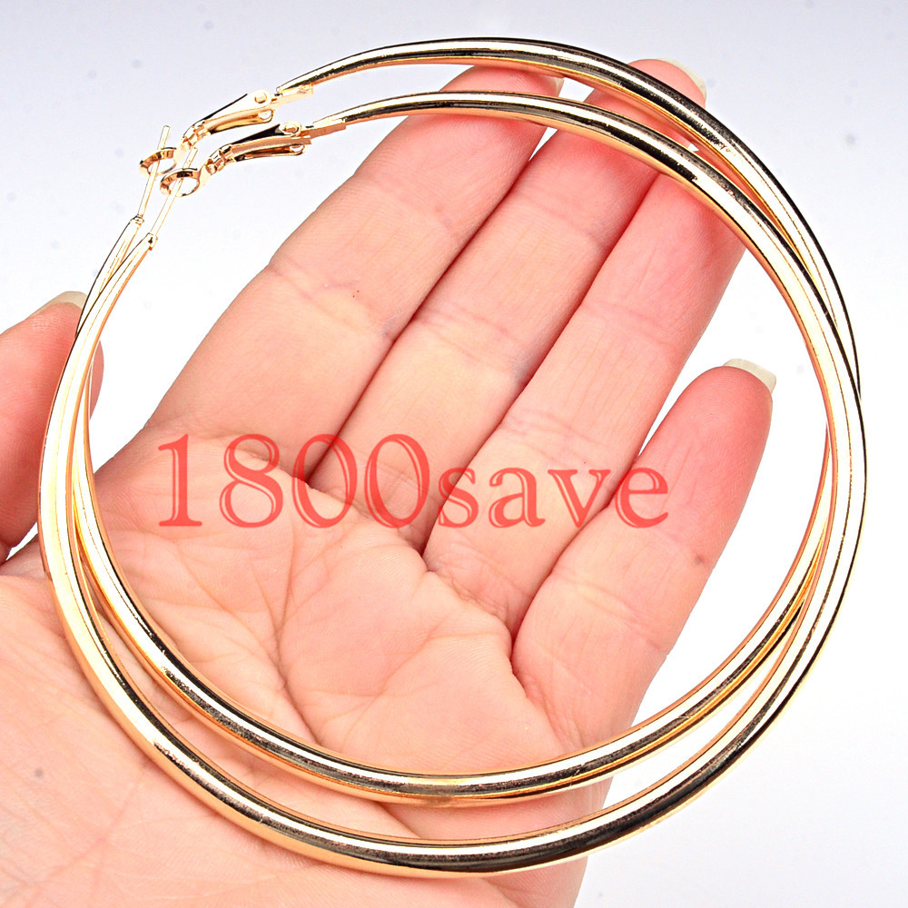 Women’s Classic 18K Yellow Gold Filled 40mm/1.57 inch Round Tube Hoop Earrings