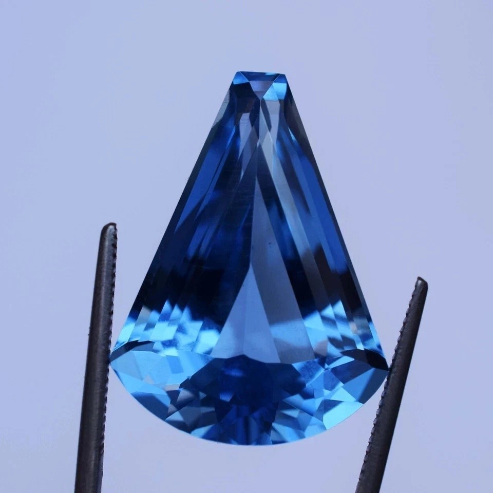 20 Ct Natural Santa Maria Blue Aquamarine Fancy Cut Certified Loose Gemstone
