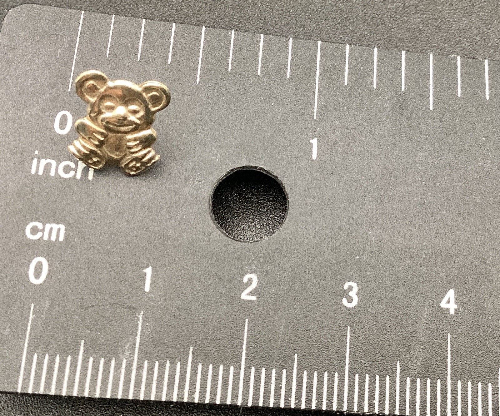 Real Stamped 10 KT Yellow Gold Hollow Gummy Bear Children Studs