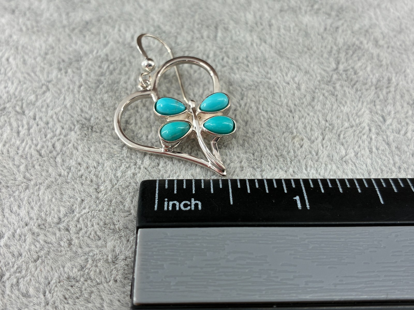 Rare Jay King DTR Turquoise Cabochon Dragonfly Dangle Earrings Sterling Silver