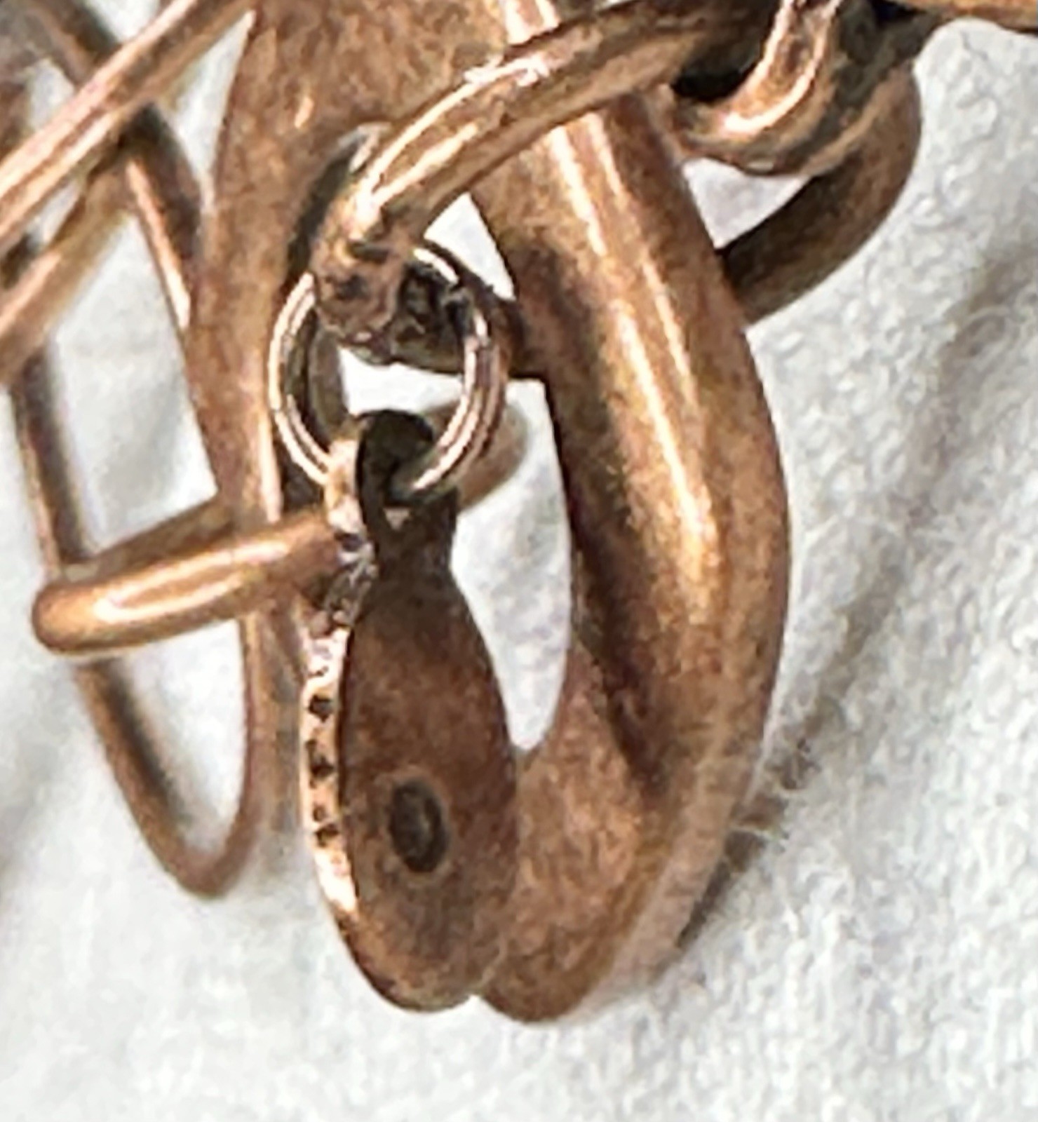 Copper Layered Link Chain Necklace approx. 38 in Toggle Closure No Stone