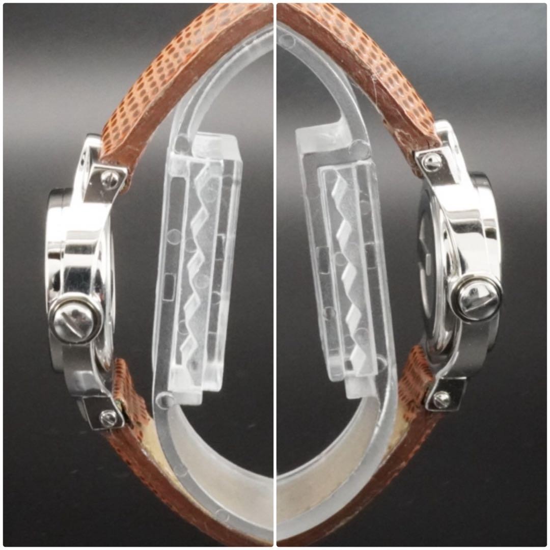 Gucci 6600L Turnface Brown Quartz Wristwatch Bangle Box Japan 0713258