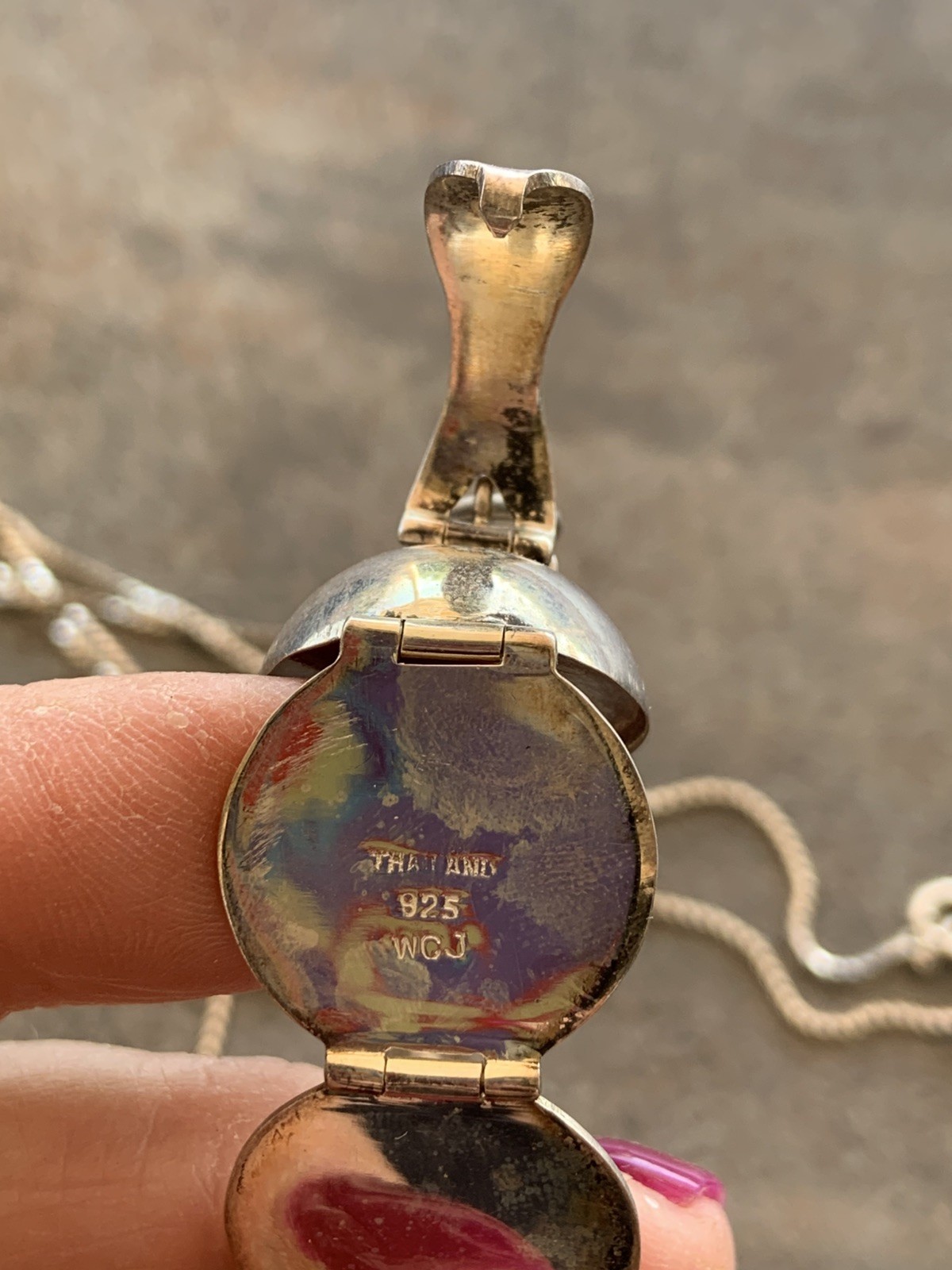 Rare Vintage 925 Sterling Silver Folding Ball Sphere Multi Photo Locket Pendant