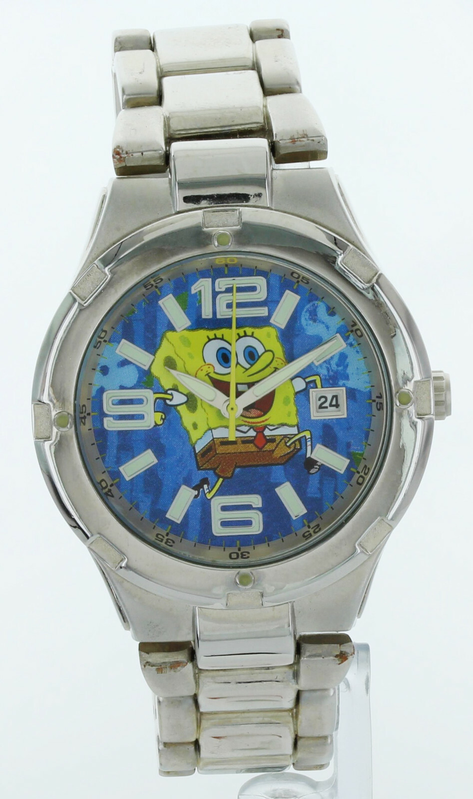 SpongeBob SquarePants Watch New w/Box never used Metal Band Wristwatch With date