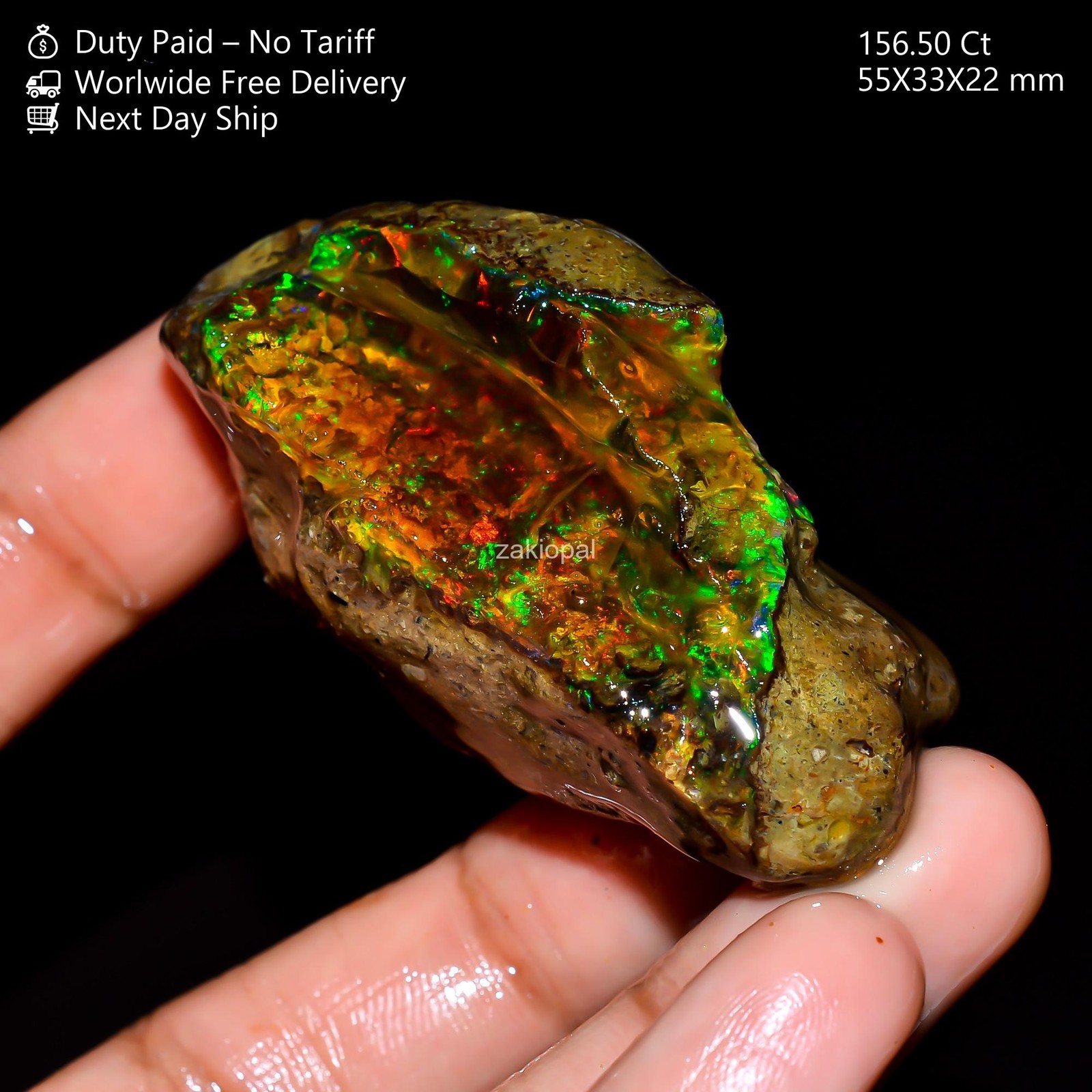 156.50 Cts Natural Ethiopian Multi Fire Oil Opal Rough Supply 55X33X22 mm