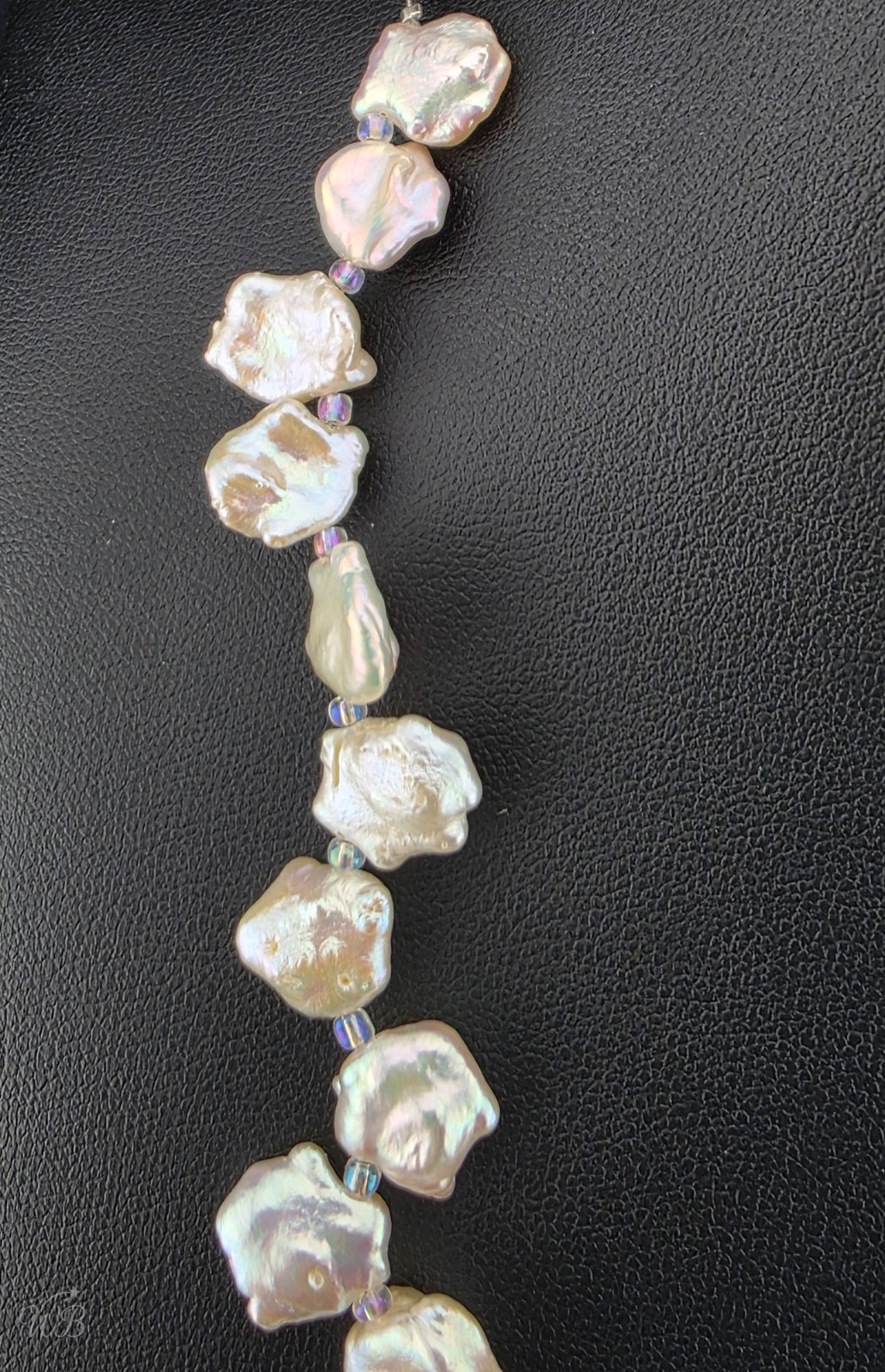 Real White Baroque Freshwater Cultured Pearl Star Necklace 20″ Silver Tone Clasp