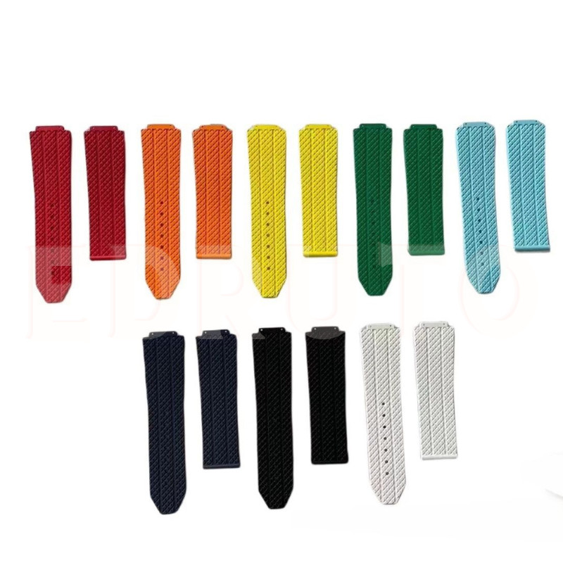 25mm Replacement FKM Rubber Strap Watch Band Fits HB Big Bang Series 311 304 301