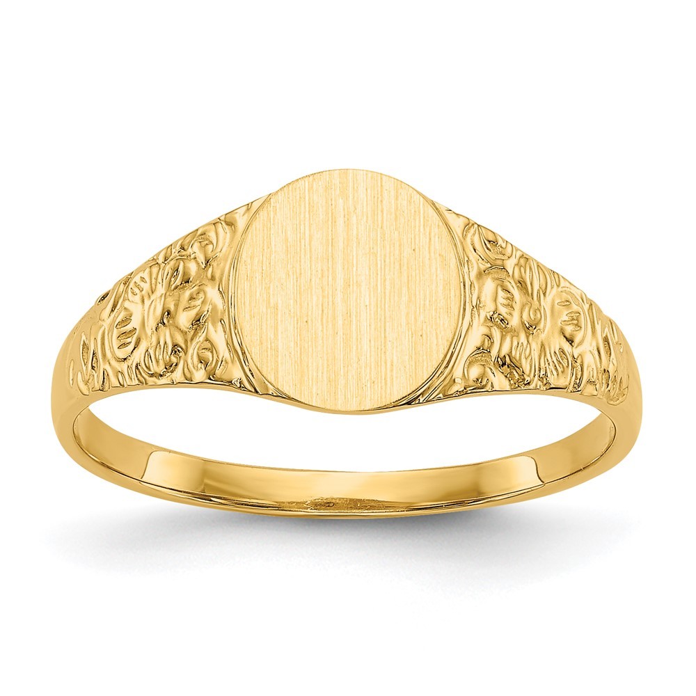 10k Yellow Gold 8.0×7.0mm Closed Back Signet Ring Size 6