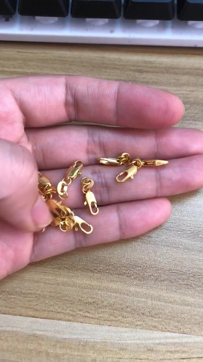 Wholesale 20-50PCS Jewelry Findings 18K Yellow Gold Filled GF Lobster Clasps
