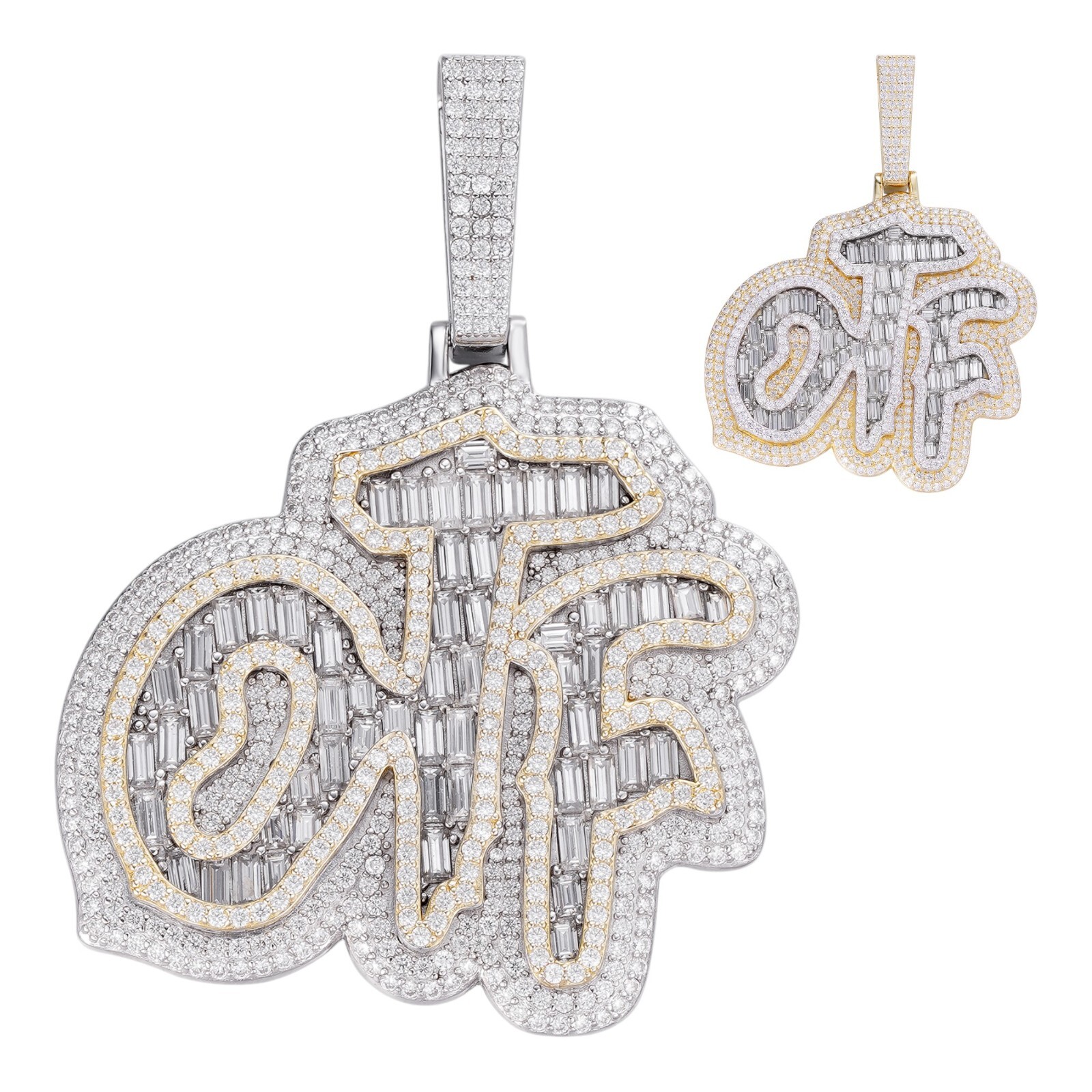 MOISSANITE 925 Silver / Gold Only The Family OTF Iced Hip Hop Necklace Pendant
