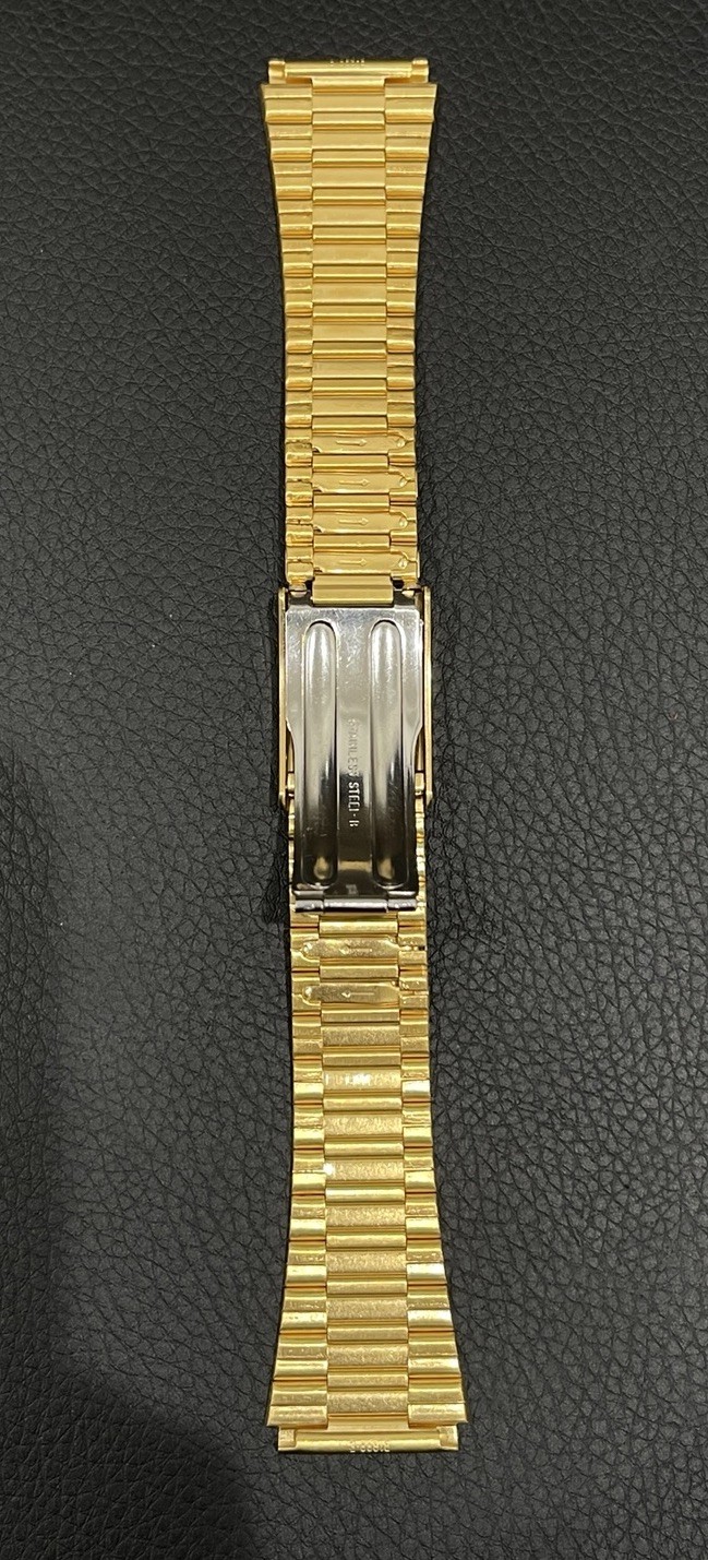 Seiko Yellow tone Gold Tone Link Watch Bracelet Band Fold Over Buckle Clasp
