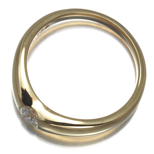 Auth Tiffany&Co. Ring Diamond Curved Band US6-6.25 18K 750 Yellow Gold