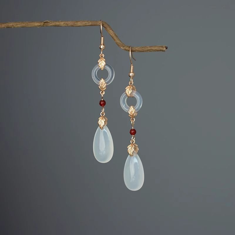 Ping An Buckle Drop Earrings Ancient Style Accessories Trinket Earrings –