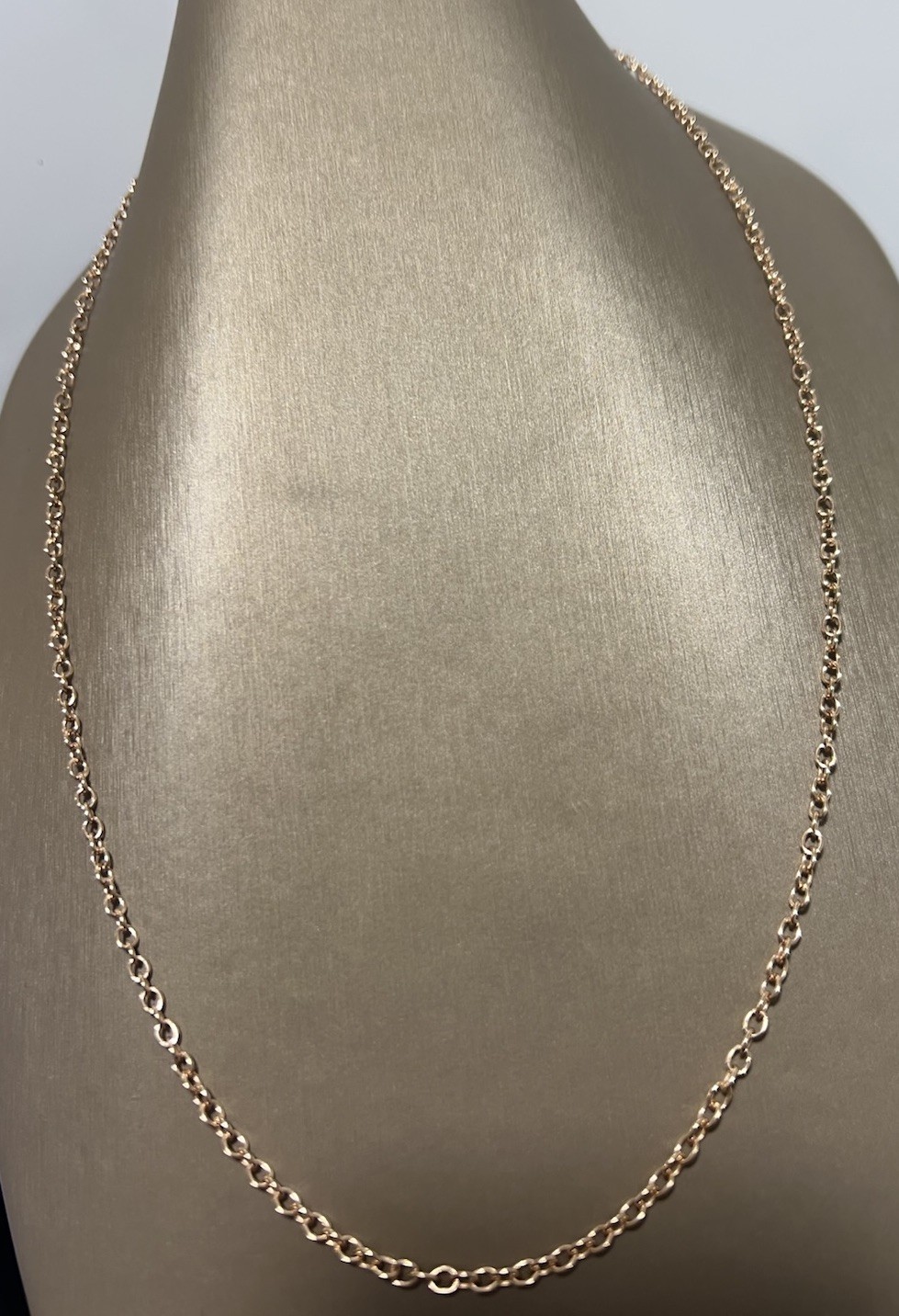 14K Rose Gold 3.25 mm Cable Oval Rolo Link Chain Necklace BRAND NEW!!!