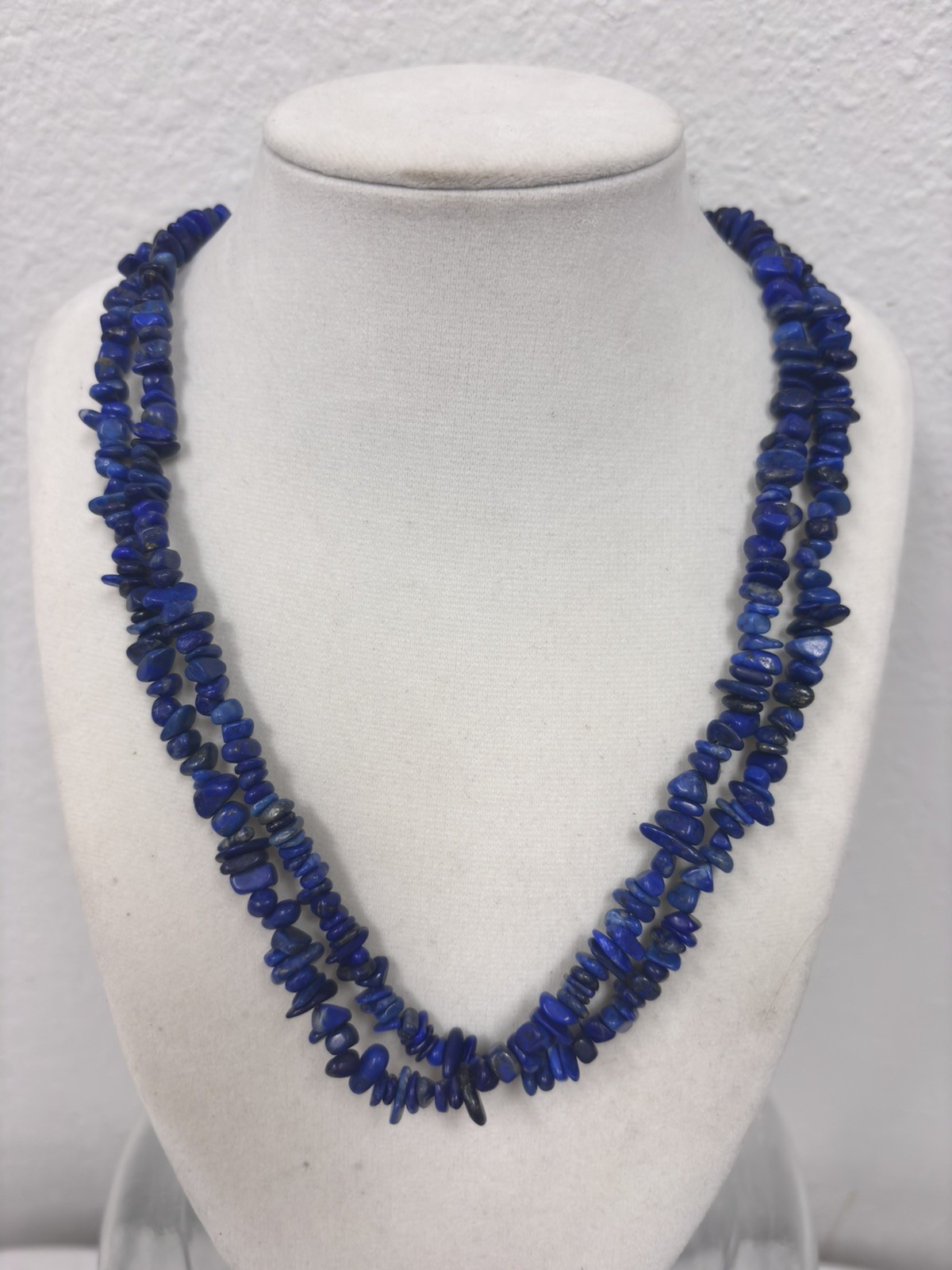 Jay King 2 Strand Natural Afghanistan Lapis Lazuli Sterling Silver Necklace