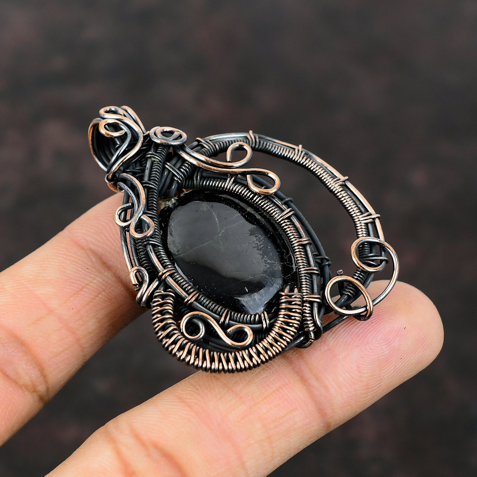 Sugilite Wire Wrapped Pendant Handcrafted Copper Unique Gift 2.24″