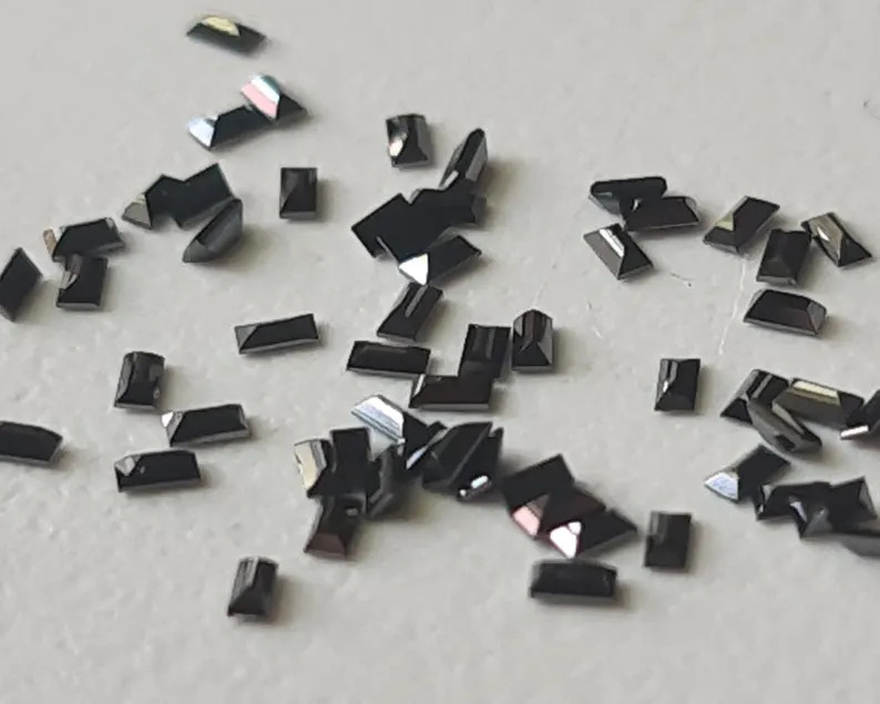 Conflict Free Black Baguette Diamond, 1x2mm Baguette Cut