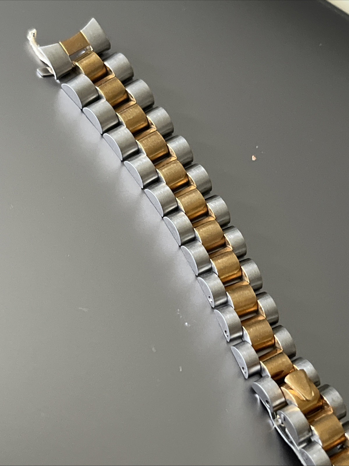 13 mm Watch Bracelet President S/ Steel Two-Tone Mat/Polish Hidden Folding Clasp