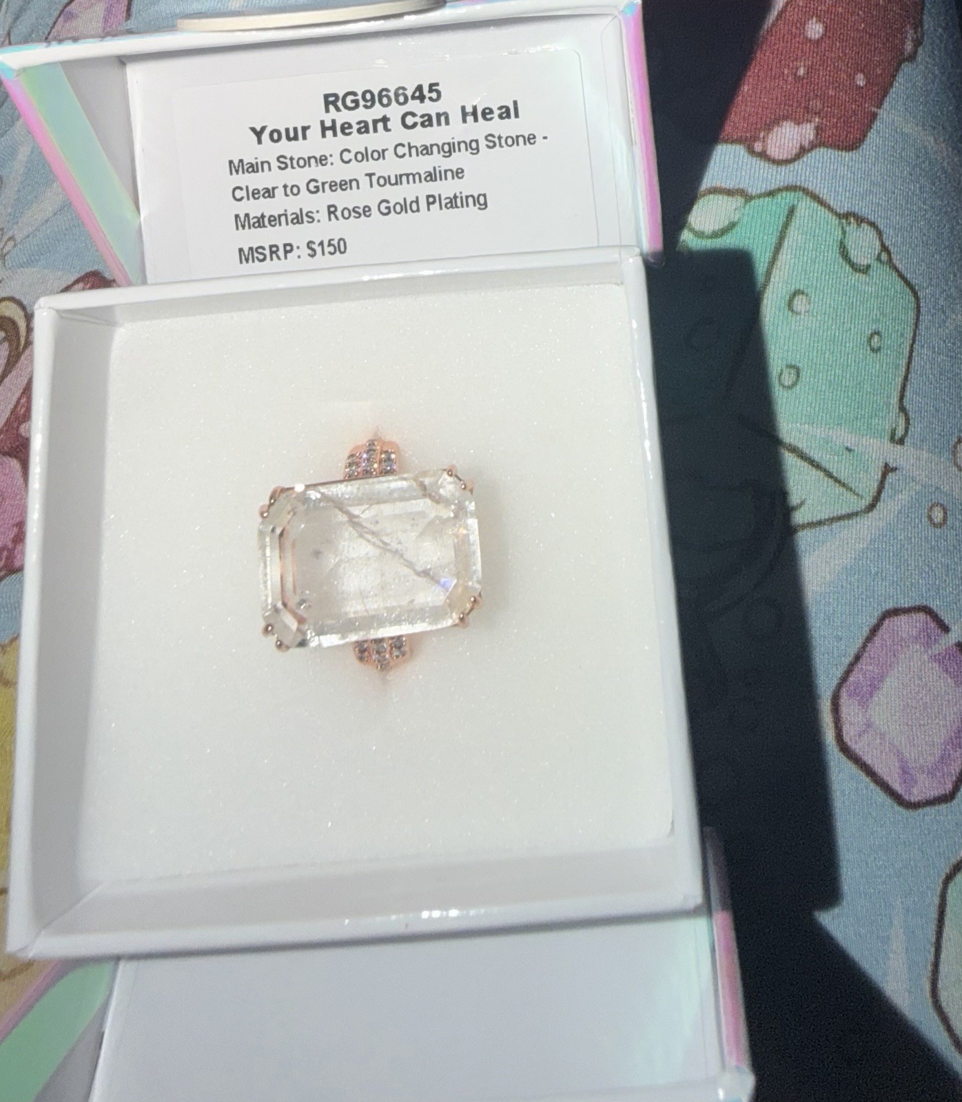 Bomb Party Mental Health Your Heart Can Heal Color Changing Ring Sz 8 RG Plating