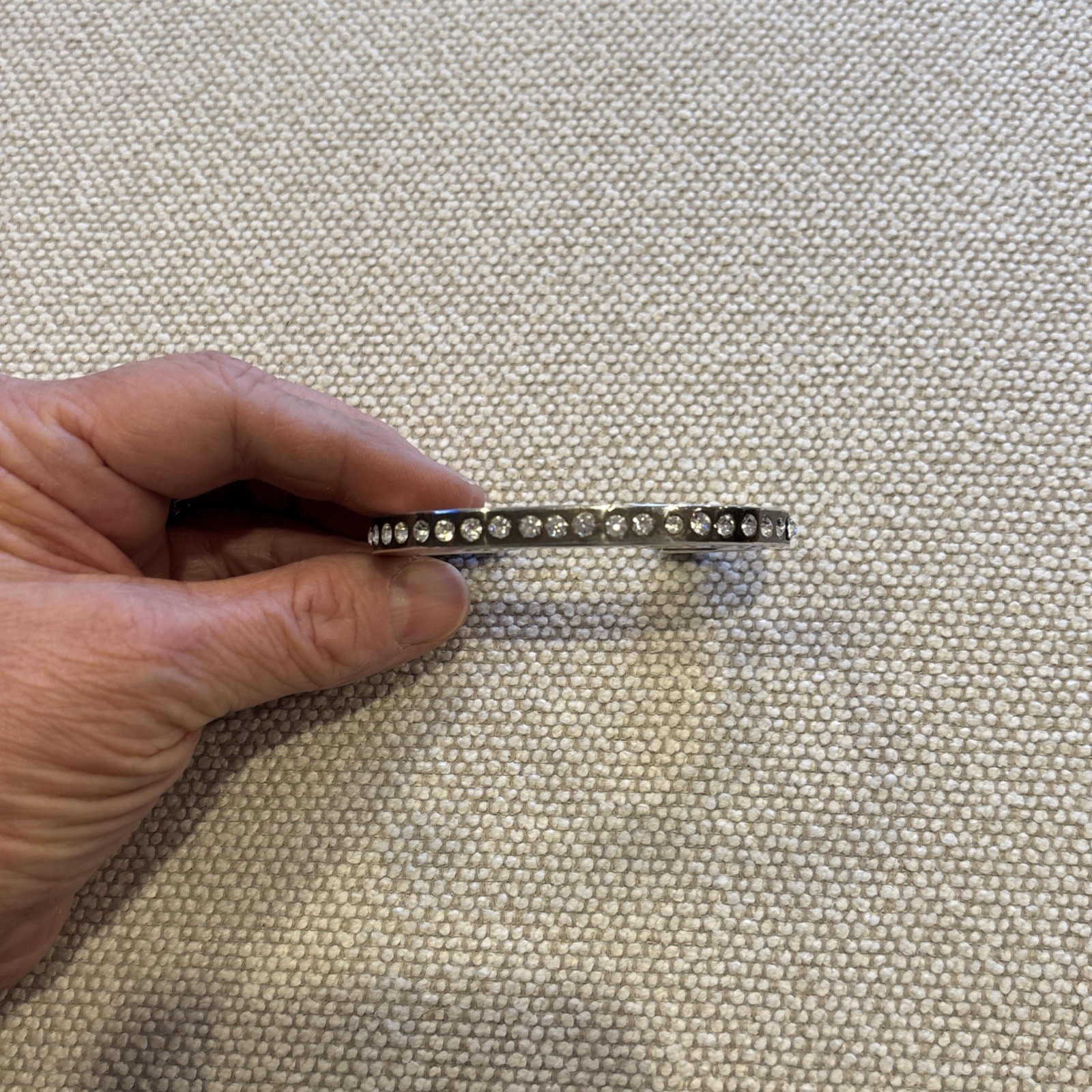 Patricia Locke Silver-plated Cuff Bracelet With 20 Crystals & Signed