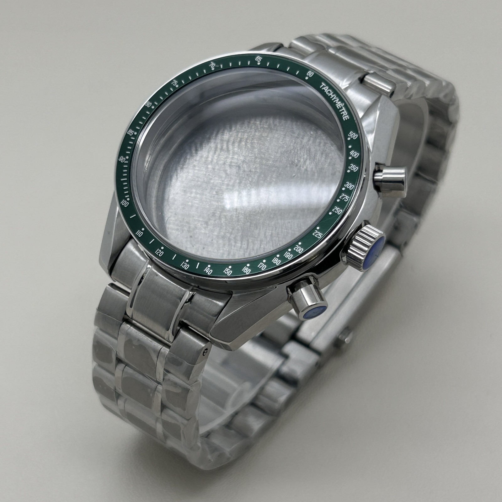 DIY Watch Part Kit for VK63 VK64 Speedmaster 39.7mm Watch Case Steel Strap