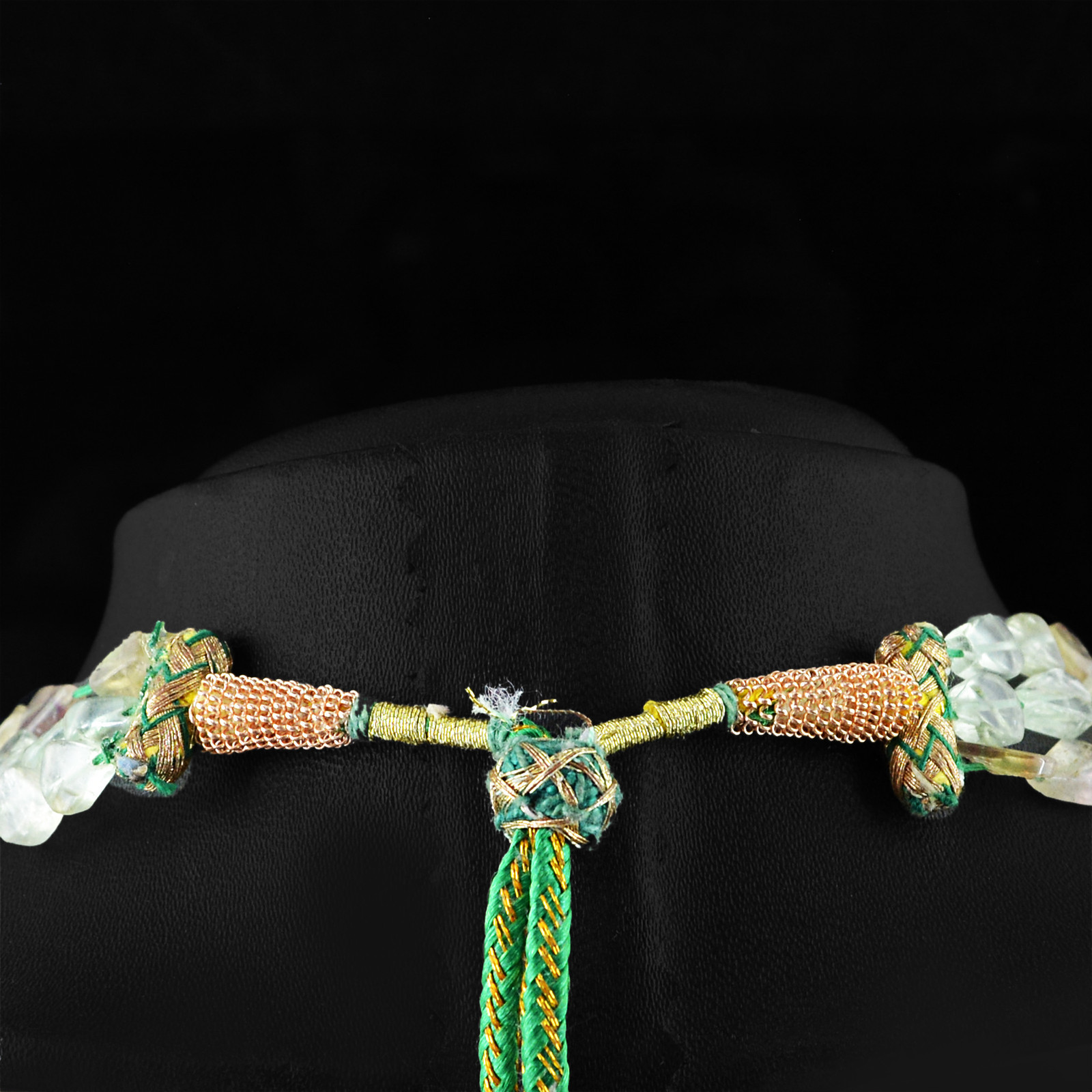 BEST QUALITY 305.00 CTS NATURAL RICH MULTICOLOR FLOURITE 3 LINE BEADS NECKLACE