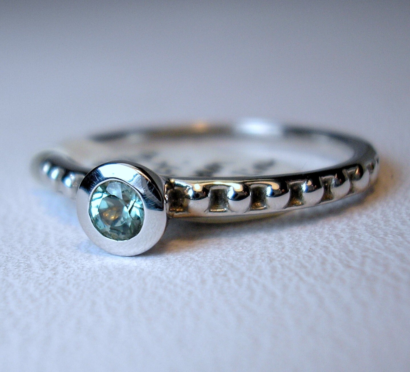 0.11 ct Fair Trade Natural Seafoam Tourmaline 14K White Gold Ring Was $650 Video