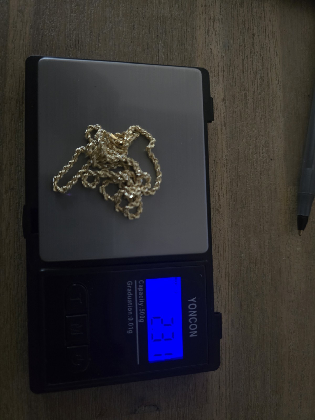 10k Yellow Gold Diamond Cut Hollow Rope Chain Necklace 2.2mm 18″