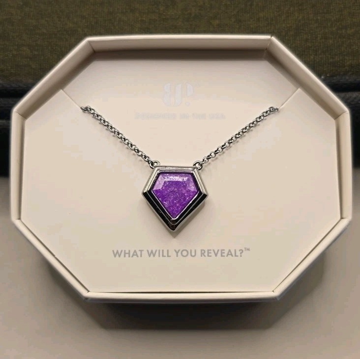 Bomb Party Necklace Lavander Ice Crystal Hematite Plating “A Sigh That Stays”