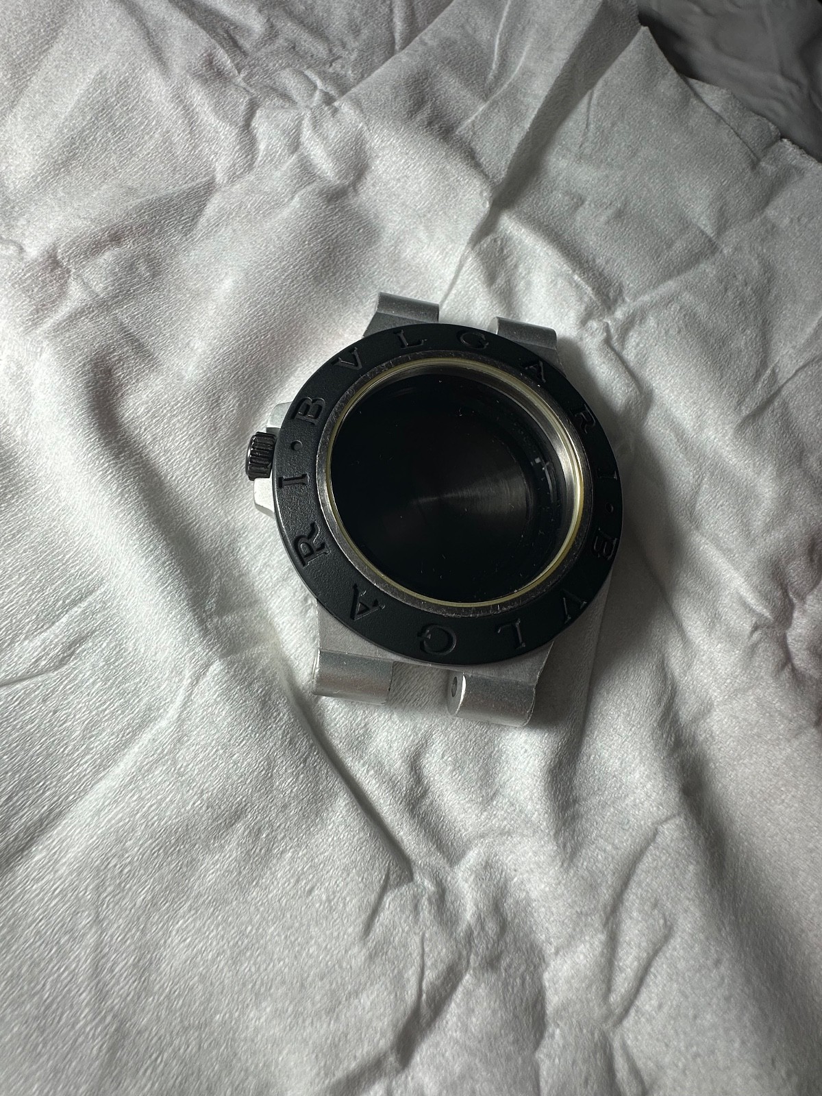 Bvlgari AL 38 A Aluminium Watch Case Complete + Crown – Genuine