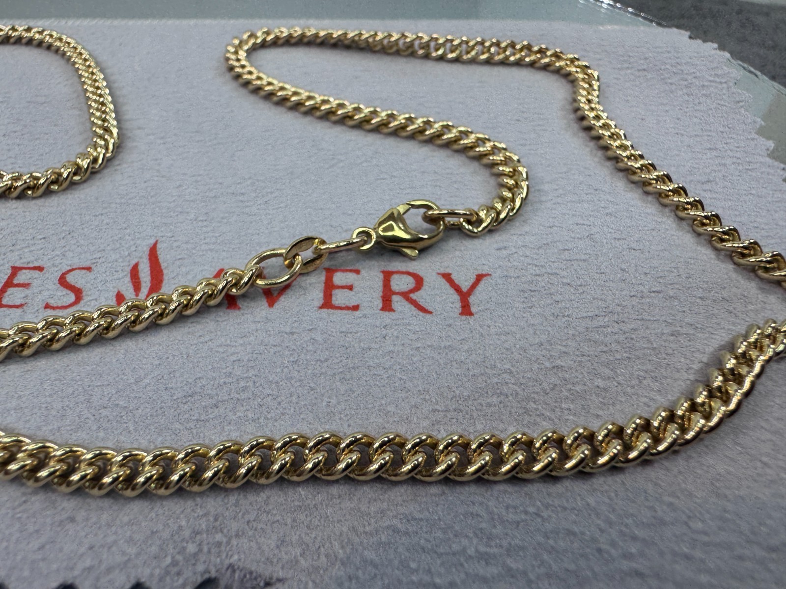 James Avery 14k Yellow Gold Heavy Curb Chain Necklace 22” Long – 29 Grams