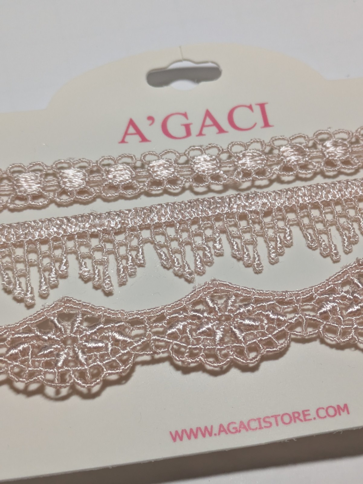 A’GACI Blush Lace Choker Set | 3‑Piece Adjustable Necklaces, Romantic Vintage