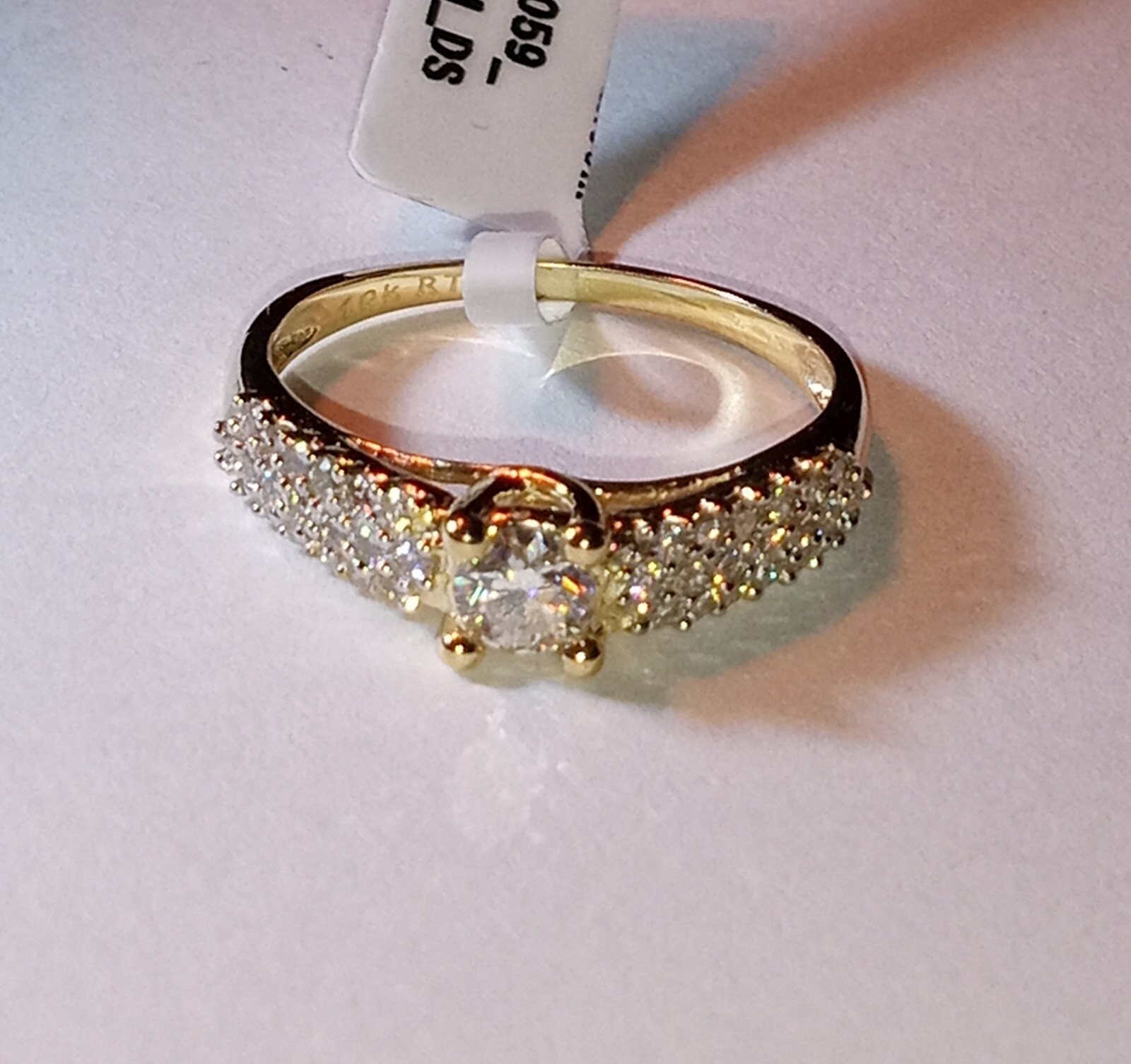 10kt Solid Yellow Gold 0.3 Ct Natural Moissanite,0.3 Ct Diamond Ring Size 7