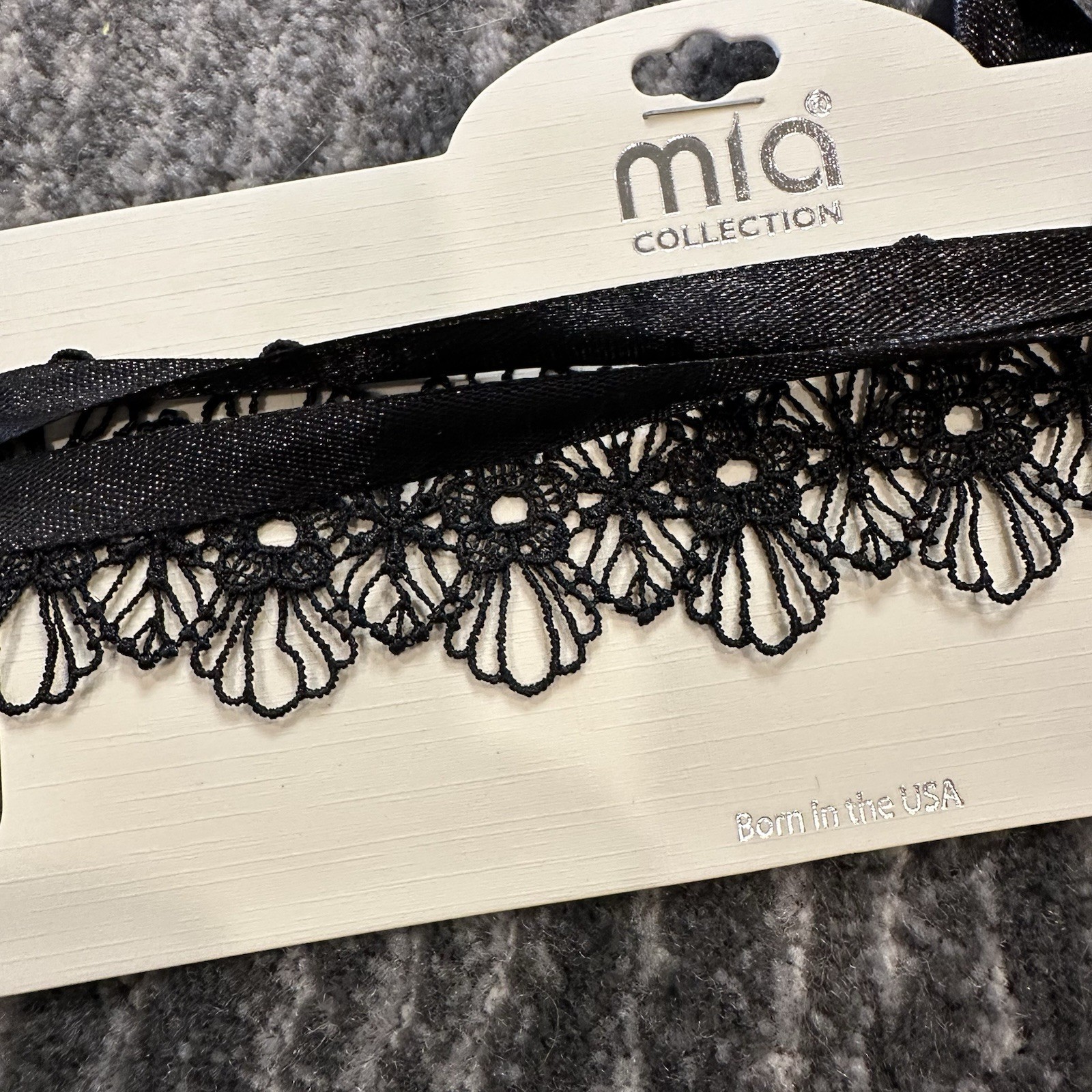 Mia Necklace Choker Black Crochet Lace Flowers Ribbon Jewelry Adjustable Sexy