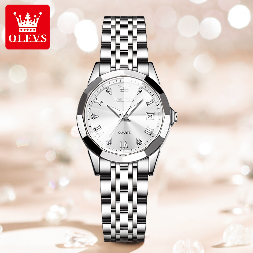 OLEVS Women Quartz Watch Date Display Luminous Waterproof Wristwatch