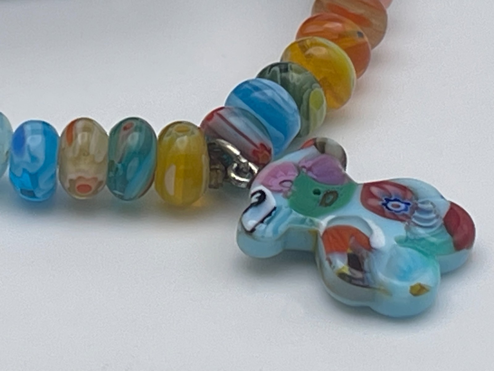 Retired TOUS Carnaval Minifiore Bracelet Murano lampwork & millefiori beads RARE