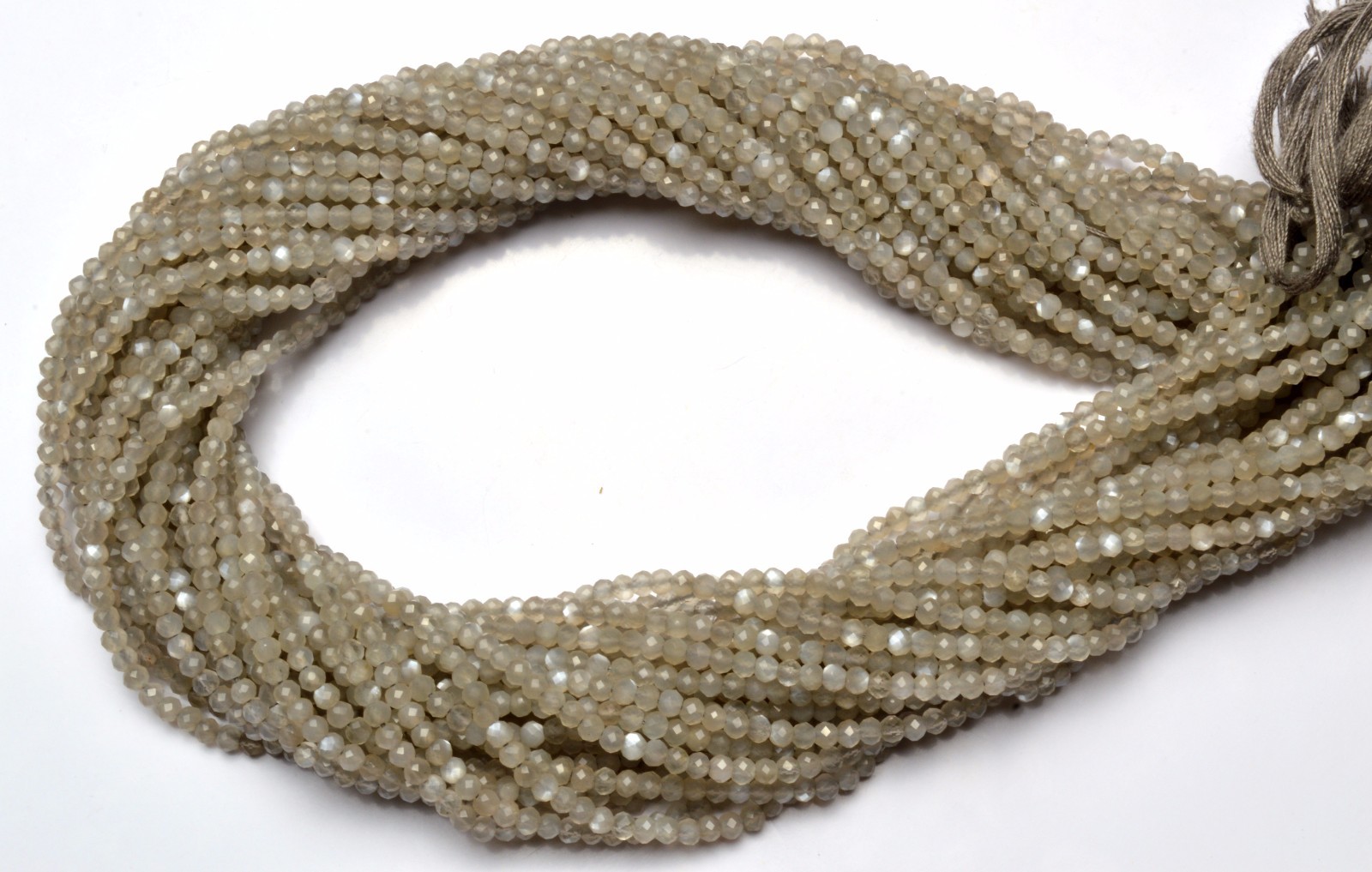 Natural Gem African Grey Moonstone 2.5MM Approx. Facet Rondelle Beads 13″ Strand