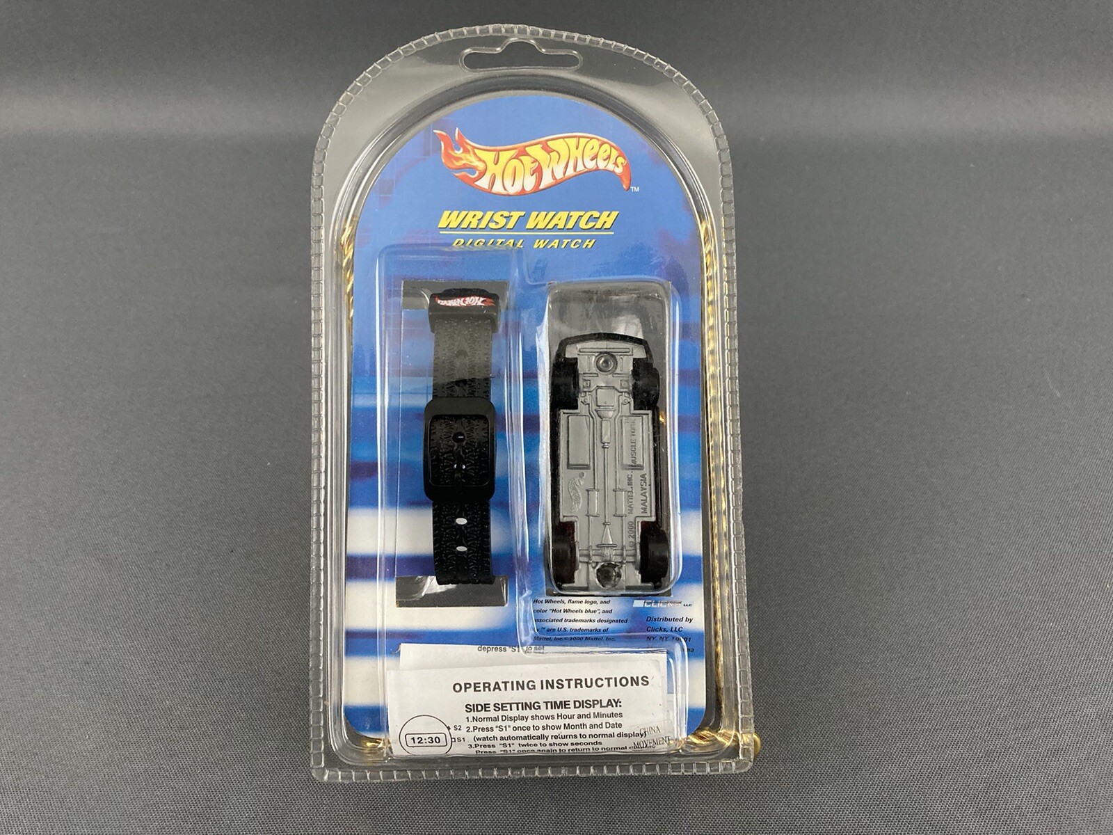 Hot Wheels Race Digital Wrist Watch – w/Muscle Tone Car in Black – NIB