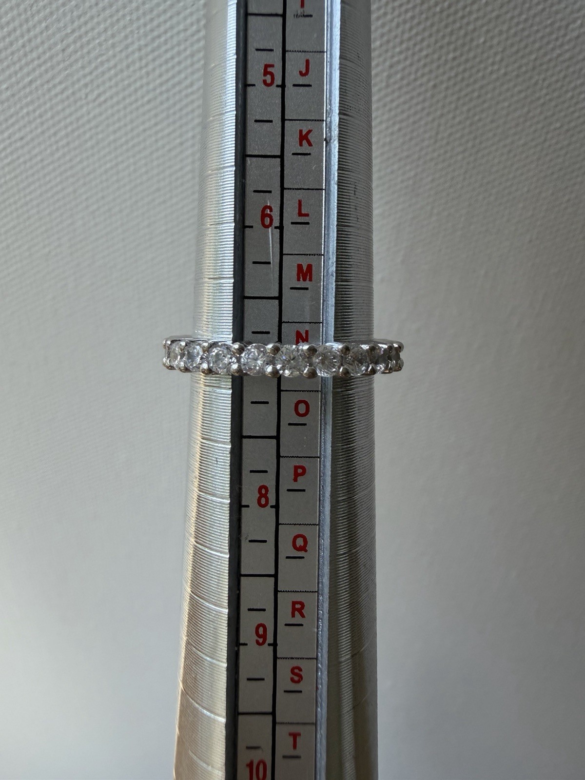 925 Sterling Silver CZ Eternity Band Ring Size 7 Palladium Jewelry Stackable