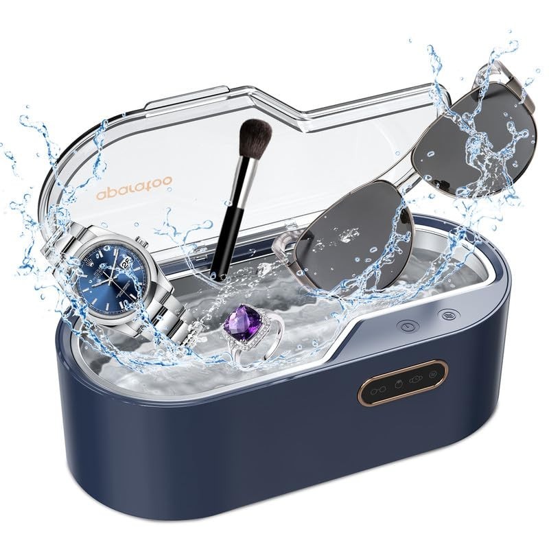 Ultrasonic Jewelry Cleaner Machine 450ml 45KHz w/4 Timer Settings for Rings Glas