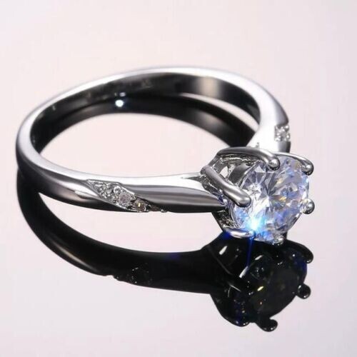 1.87Ct CZ Beautiful Girl Ring 925 Silver Plated Gorgeous Ring For Christmas Gift